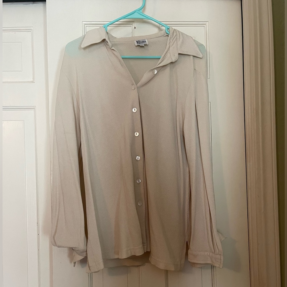 Mimi white button down blouse